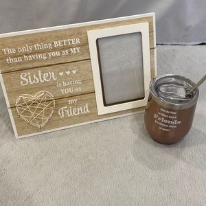 Picture frame and wine glass